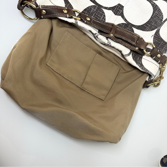 Coach Legacy Cotton Carly Bag Brown Leather Brass Hardware No. A07743-10795 - Picture 10 of 12